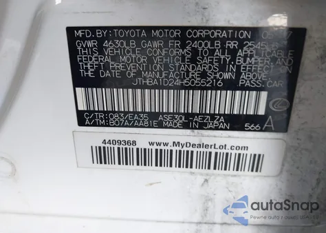 2017 Lexus Is 200T from USA, damaged, VIN JTHBA1D24H5055216